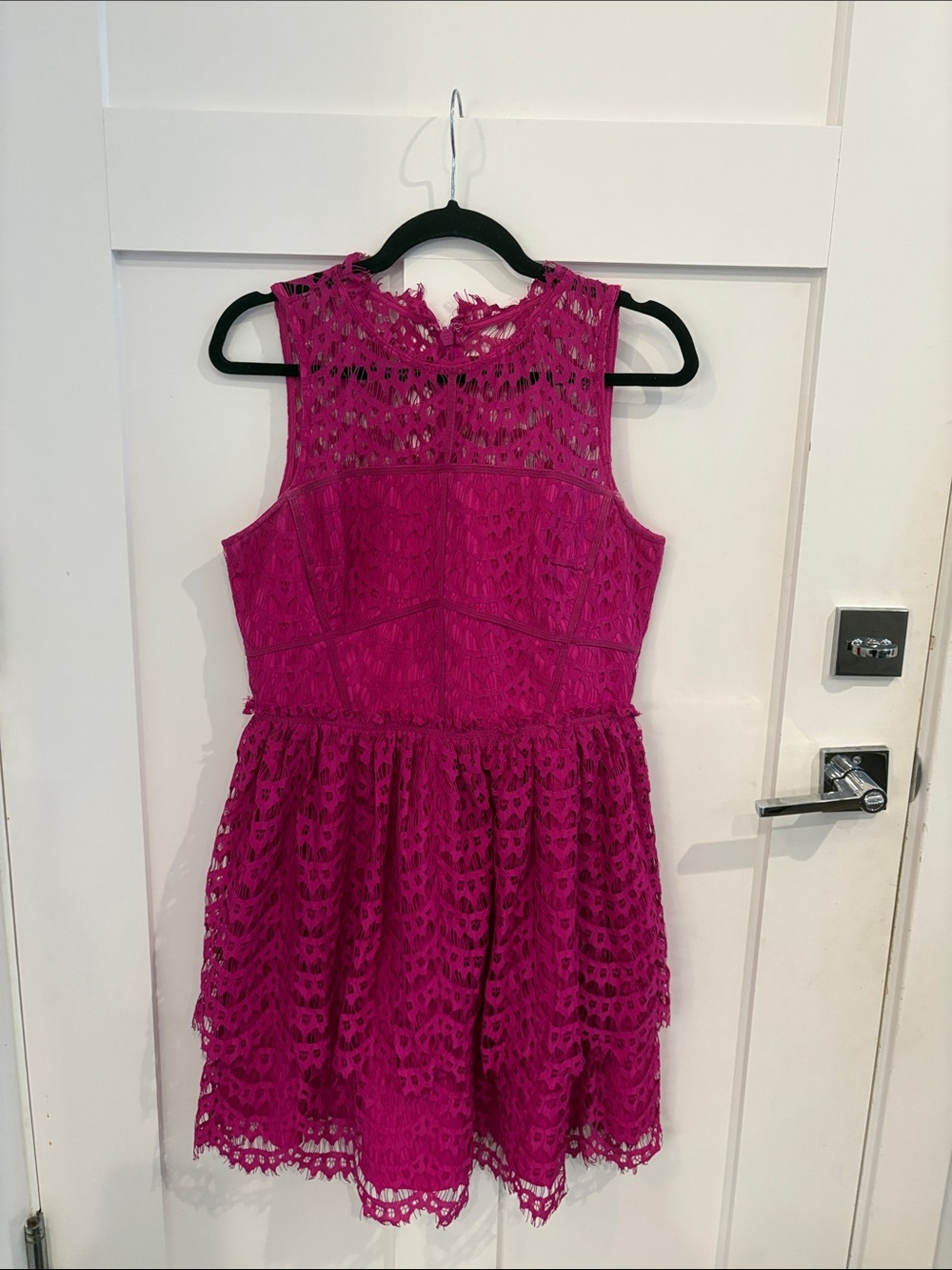Adelyn Rae Girls' Fuchsia Lace A-Line Dress